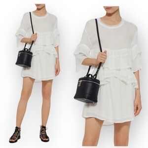 IRO Mini Dress, Cecile Ruffle Mini Dress, Off white